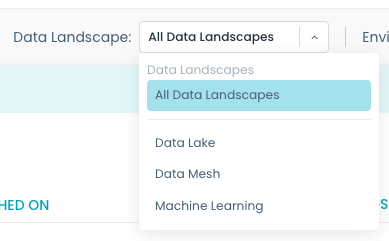 Data Landscape selector