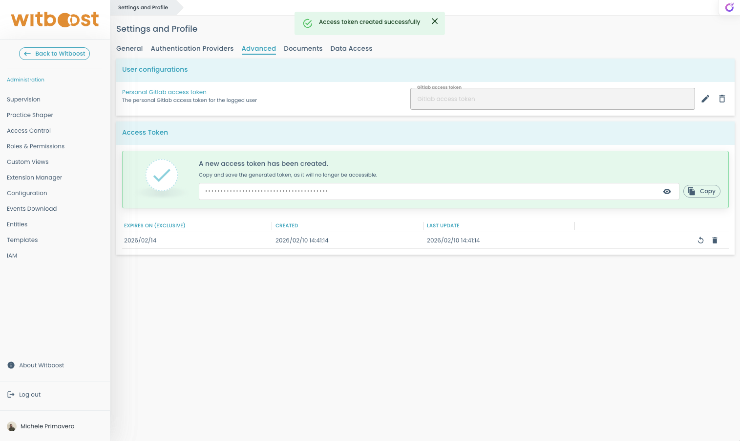 Generate a Personal Access Token